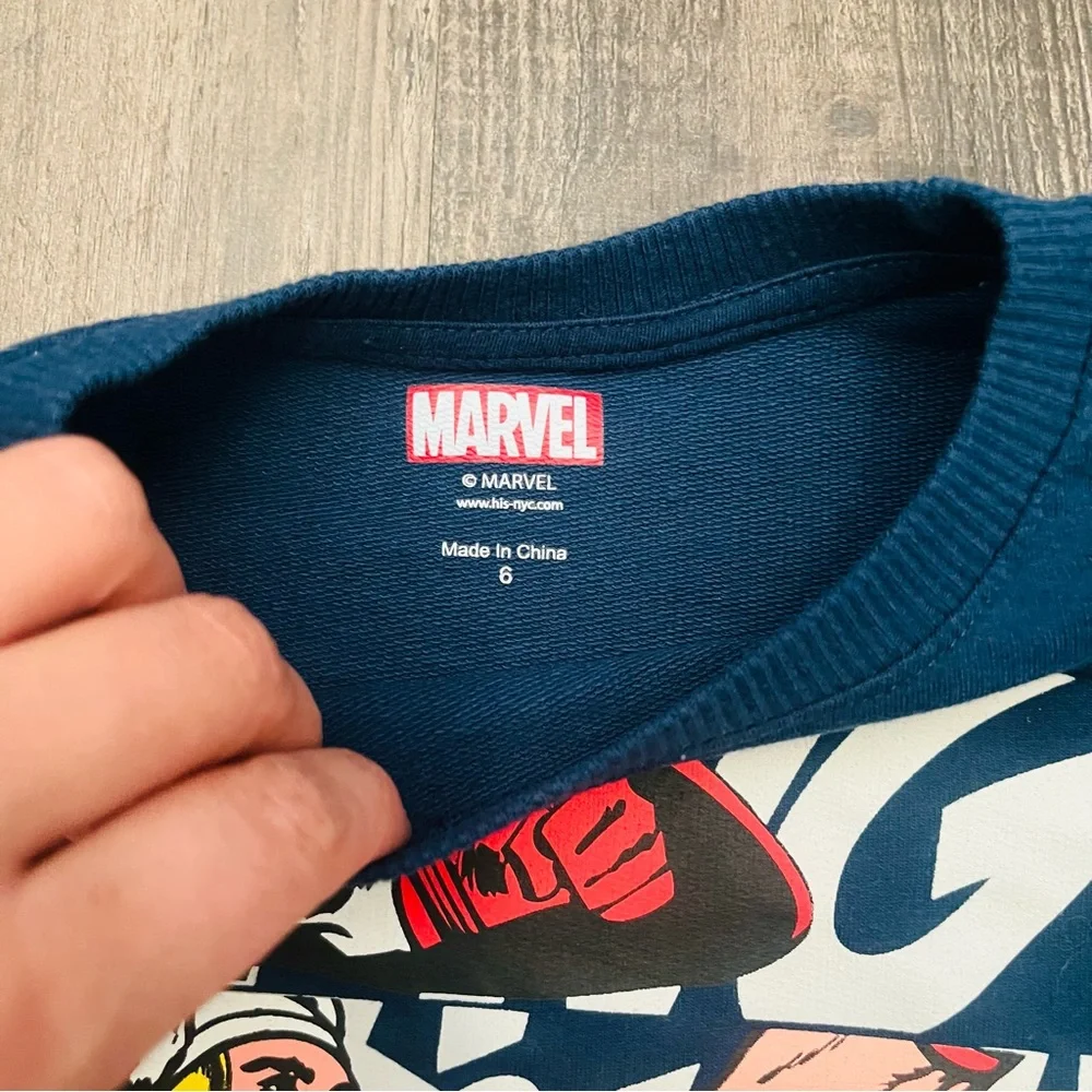 Marvel Kids Navy Superhero Crewneck Sweatshirt - Picture 3 of 3